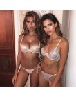 Ellolace seksowna bielizna zestaw błyszczące Push Up kobiety bielizna biustonosz i krótkie zestawy fiszbiny Bralette i majtki mo