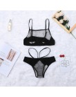 Komplet bielizny seksowne kobiety koronkowe Strappy komplet biustonosz Push-Up bielizna erotyczna Porno Femme bielizna Bralette 