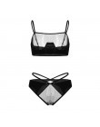Komplet bielizny seksowne kobiety koronkowe Strappy komplet biustonosz Push-Up bielizna erotyczna Porno Femme bielizna Bralette 