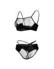 Komplet bielizny seksowne kobiety koronkowe Strappy komplet biustonosz Push-Up bielizna erotyczna Porno Femme bielizna Bralette 
