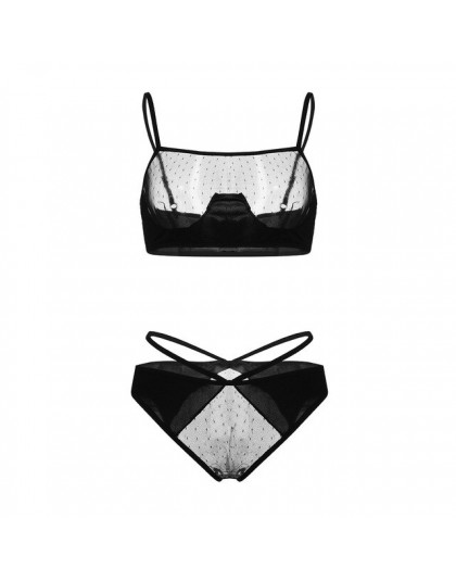 Komplet bielizny seksowne kobiety koronkowe Strappy komplet biustonosz Push-Up bielizna erotyczna Porno Femme bielizna Bralette 