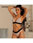TERMEZY kobiety seksowna bielizna ultra-cienki bezprzewodowy komplet bielizny moda seksowny biustonosz zestaw push up zestawy bi