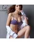 CINOON Sexy Lace 3/4 Cup biustonosz komplety dla kobiet bez fiszbin cienki bawełniany oddychający wygodna bielizna jednokolorowy