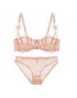 Ultracienki komplet bielizny biustonosze plus size A B C kubek sexy koronki biustonosz ustawić przezroczyste kobiety bielizna cz