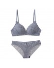 CINOON Sexy Lace 3/4 Cup biustonosz komplety dla kobiet bez fiszbin cienki bawełniany oddychający wygodna bielizna jednokolorowy