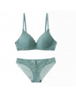 CINOON Sexy Lace 3/4 Cup biustonosz komplety dla kobiet bez fiszbin cienki bawełniany oddychający wygodna bielizna jednokolorowy