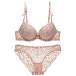 CINOON Sexy Lace 3/4 Cup biustonosz komplety dla kobiet bez fiszbin cienki bawełniany oddychający wygodna bielizna jednokolorowy