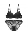 CINOON Sexy Lace 3/4 Cup biustonosz komplety dla kobiet bez fiszbin cienki bawełniany oddychający wygodna bielizna jednokolorowy