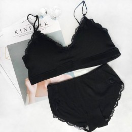 CINOON 2019 nowych kobiet mody bawełniana bielizna biustonosze bez fiszbin na biustonosz push-up dla kobiet zestaw wygodne Sexy 