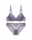 CINOON Sexy Lace 3/4 Cup biustonosz komplety dla kobiet bez fiszbin cienki bawełniany oddychający wygodna bielizna jednokolorowy