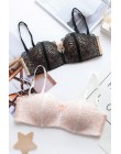 Gorąca bielizna zestaw cienki żeński mały bezprzewodowy biustonosz push up cup zakrętka tubki wygodny koronkowy seksowny biuston