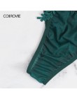 COLROVIE zielona w kwiaty uprząż aplikacje koronkowa seksowna komplet bielizny damskiej Intimates 2019 czarna bielizna damska bi