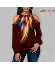 Nowe damskie bluzki z długim rękawem Casual ladies luźna bluzka na ramię Plus rozmiar góra wiosna modna damska bluzka