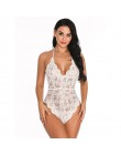 Seksowny biustonosz Siamese komplet bielizny nowe seksowne kobiety koronki biustonosz body kombinezon Backless bielizna komplet 