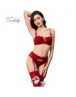 Varsbaby sexy boże narodzenie w stylu nisko zabudowany bielizna komplet biustonosz push-up 4 sztuk biustonosze + majtki + podwią