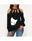 Nowe damskie bluzki z długim rękawem Casual ladies luźna bluzka na ramię Plus rozmiar góra wiosna modna damska bluzka