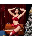 Varsbaby sexy boże narodzenie w stylu nisko zabudowany bielizna komplet biustonosz push-up 4 sztuk biustonosze + majtki + podwią