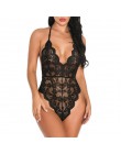 Seksowny biustonosz Siamese komplet bielizny nowe seksowne kobiety koronki biustonosz body kombinezon Backless bielizna komplet 
