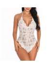 Seksowny biustonosz Siamese komplet bielizny nowe seksowne kobiety koronki biustonosz body kombinezon Backless bielizna komplet 