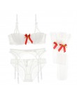 Varsbaby sexy boże narodzenie w stylu nisko zabudowany bielizna komplet biustonosz push-up 4 sztuk biustonosze + majtki + podwią