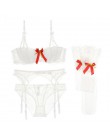 Varsbaby sexy boże narodzenie w stylu nisko zabudowany bielizna komplet biustonosz push-up 4 sztuk biustonosze + majtki + podwią
