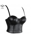 Wechery damskie skórzane topy biustonoszowe gotyckie biustonosze Push Up stanik seksowna bielizna gorset Hot Fashion Party biust