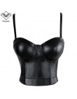 Wechery damskie skórzane topy biustonoszowe gotyckie biustonosze Push Up stanik seksowna bielizna gorset Hot Fashion Party biust