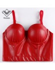Wechery damskie skórzane topy biustonoszowe gotyckie biustonosze Push Up stanik seksowna bielizna gorset Hot Fashion Party biust