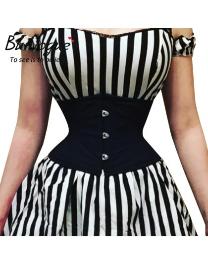 Burvogue gorset waist trainer gorsety wyszczuplający modelujący pas krótki tułów satynowy gorset pod biustem seksowne zasznurowa