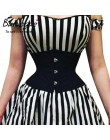Burvogue gorset waist trainer gorsety wyszczuplający modelujący pas krótki tułów satynowy gorset pod biustem seksowne zasznurowa