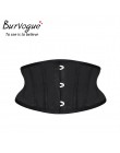 Burvogue gorset waist trainer gorsety wyszczuplający modelujący pas krótki tułów satynowy gorset pod biustem seksowne zasznurowa