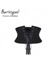 Burvogue gorset waist trainer gorsety wyszczuplający modelujący pas krótki tułów satynowy gorset pod biustem seksowne zasznurowa