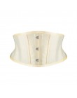 Burvogue Women gorset waist trainer gorsety wyszczuplający modelujący pas krótki tułów satynowy gorset pod biustem Sexy Lace Up 