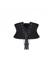 Burvogue Women gorset waist trainer gorsety wyszczuplający modelujący pas krótki tułów satynowy gorset pod biustem Sexy Lace Up 