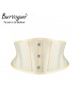 Burvogue gorset waist trainer gorsety wyszczuplający modelujący pas krótki tułów satynowy gorset pod biustem seksowne zasznurowa