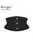 Burvogue Women gorset waist trainer gorsety wyszczuplający modelujący pas krótki tułów satynowy gorset pod biustem Sexy Lace Up 