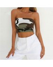 Nowych kobiet dorywczo bez ramiączek gorset krótki top Bodycon Bandeau Camisole kamuflaż Tank topy typu tuba modna koszula