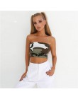 Nowych kobiet dorywczo bez ramiączek gorset krótki top Bodycon Bandeau Camisole kamuflaż Tank topy typu tuba modna koszula