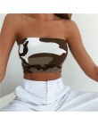 Nowych kobiet dorywczo bez ramiączek gorset krótki top Bodycon Bandeau Camisole kamuflaż Tank topy typu tuba modna koszula