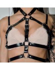 Harajuku Sexy skórzane nogi uprząż pas do pończoch pasy ciała Bridal podwiązki pasy dla kobiet Punk Gothic Bondage Cage pończoch