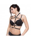 Harajuku Sexy skórzane nogi uprząż pas do pończoch pasy ciała Bridal podwiązki pasy dla kobiet Punk Gothic Bondage Cage pończoch