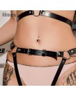 Harajuku Goth kobiety skórzana uprząż Sexy pasy bielizna talia Bdsm Bondage Rave erotyczne pas do pończoch pończoch bielizna пар