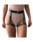 Punk uprząż kobiety pas PU skórzana talia podwiązka Handmade Body do Bondage Sexy nogi szelki szelki erotyczne pończochy