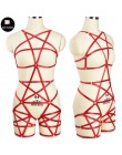 Goth Pentagram szelki zestaw Punk Pole Dance stanik z uprzężą Rave Pentagram podwiązka na nogę pas Bondage seksowna bielizna Bod