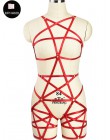 Goth Pentagram szelki zestaw Punk Pole Dance stanik z uprzężą Rave Pentagram podwiązka na nogę pas Bondage seksowna bielizna Bod