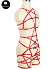 Goth Pentagram szelki zestaw Punk Pole Dance stanik z uprzężą Rave Pentagram podwiązka na nogę pas Bondage seksowna bielizna Bod