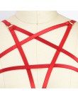Goth Pentagram szelki zestaw Punk Pole Dance stanik z uprzężą Rave Pentagram podwiązka na nogę pas Bondage seksowna bielizna Bod