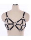 Body do Bondage Pu skórzana uprząż pas kobiet czarne seksowne topy klatka biustonosz BDSM Bondage uprząż Goth Pentagram pełna ta