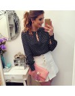 2019 New Arrival kobiety topy Casual O-Neck bluzki z długimi rękawami wiosna lato szyfonowa Polka kropki koszula