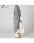 2020 Celmia Plus Size kobiety popy i bluzki Vintage długa koszula Casual Cowl Neck z długim rękawem luźne asymetryczne Blusas Fe